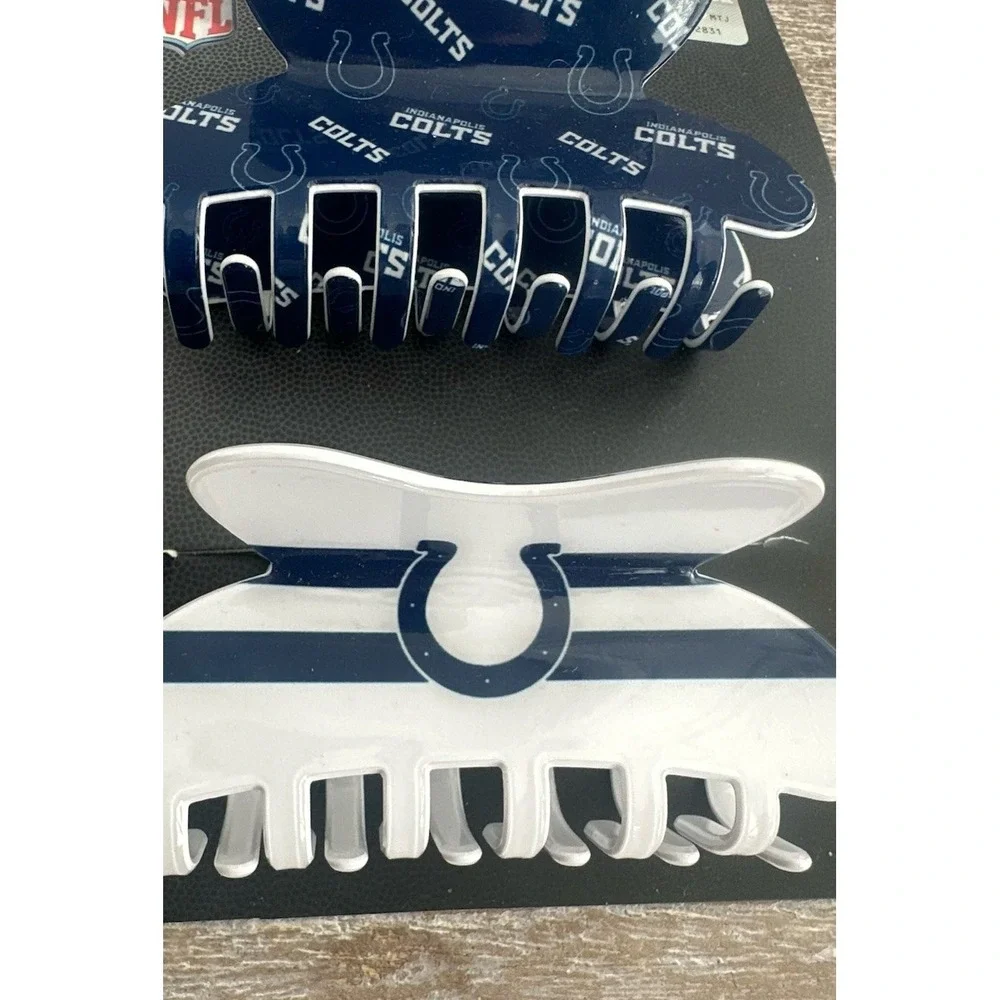 NEW Indianapolis Colts Claw Clips NFL Football Logo Hair Accessories Set Of 2